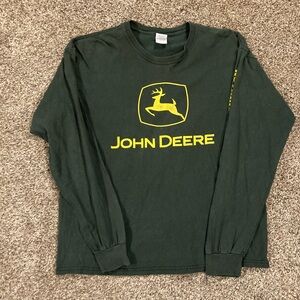John Deere Green Long Sleeve Shirt with Yellow Logo
